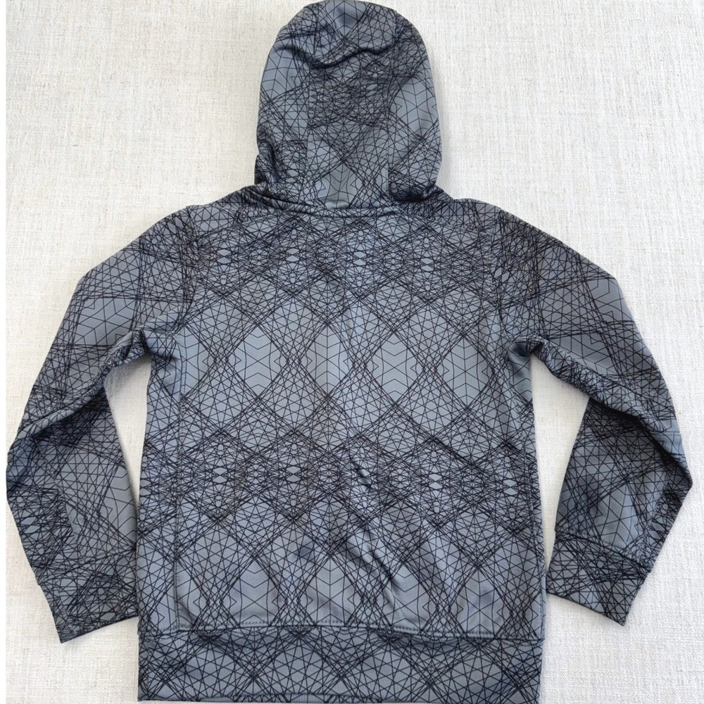 Nike Boys Dri-FIT Hoodie Grey Black Geometric Graphic Print Fleece Size 4 XS - Picture 6 of 12